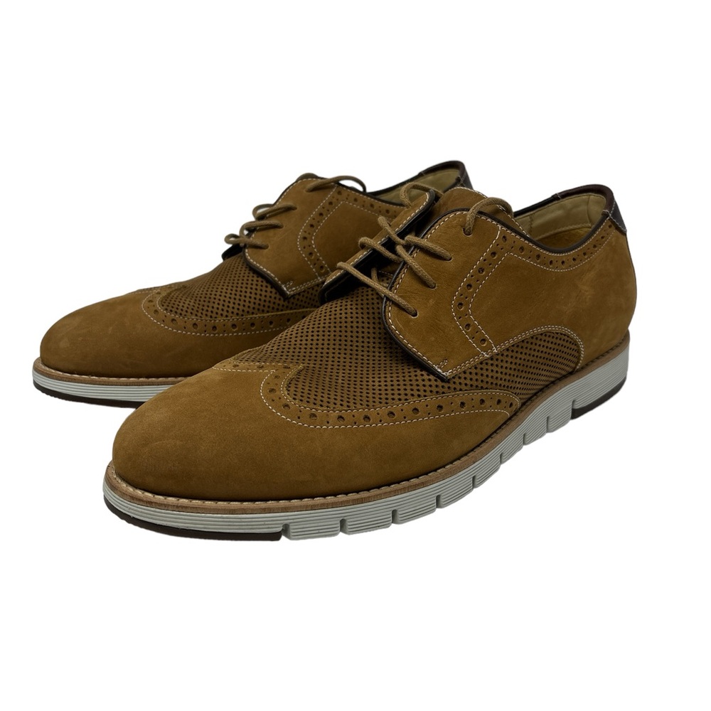 Johnston & Murphy Wingtip Lace Up Nubuck Oxford Brown Shoes 27-3116 Size 10 M